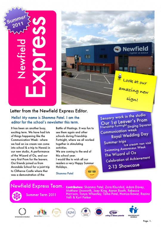 Newfield Newsletter Summer 2011