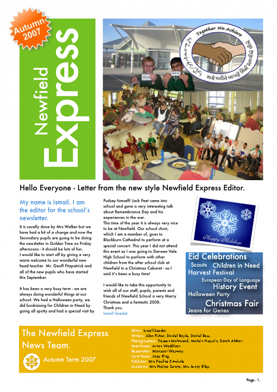 Newfield Newsletter Autumn 2007